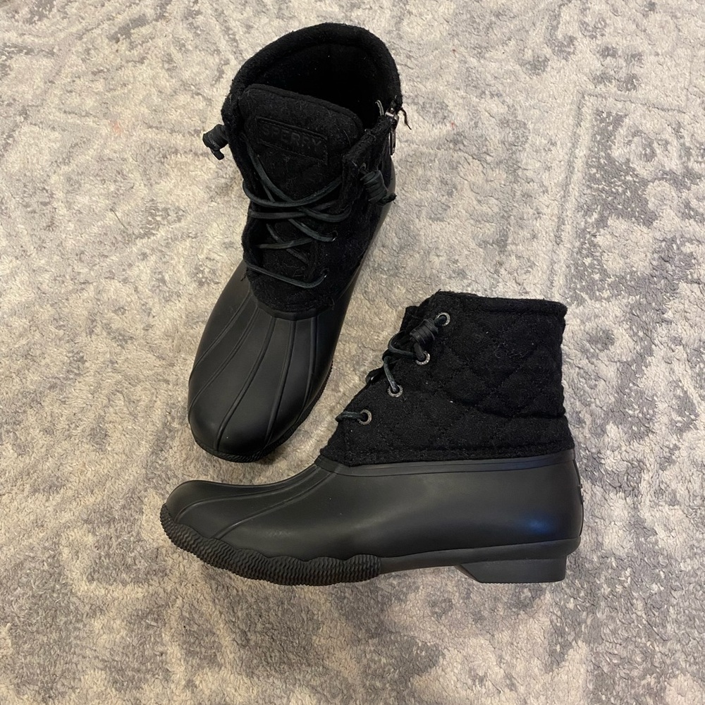 Black Sperry Topsider Waterproof Boot